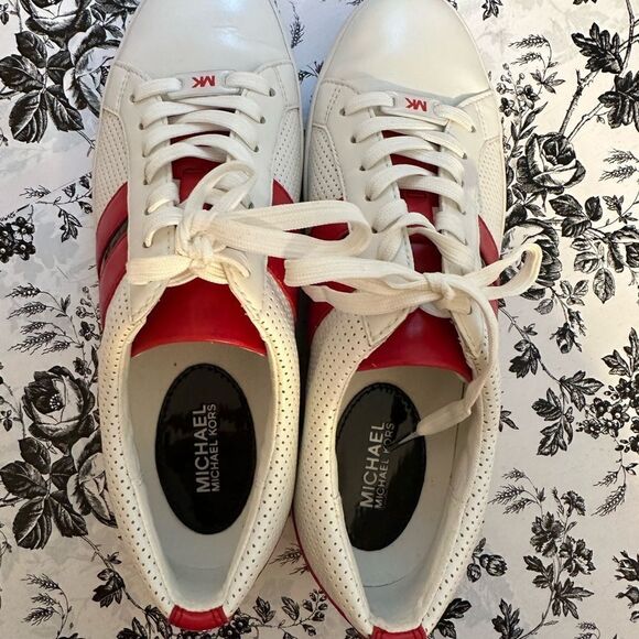 MICHAEL KORS Catelyn Stripe Lace Up Nappa Size 7 Like NEW - Picture 3 of 9